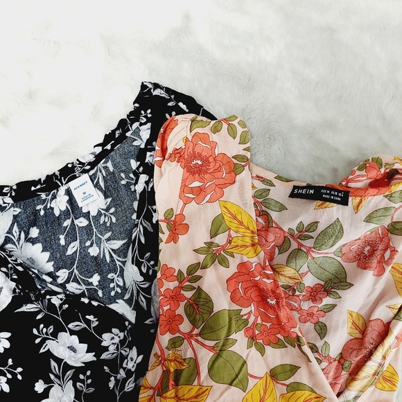 Old Navy and Shein Floral Print Summer Midi Dresses - Bundle of Two P1095 - Picture 1 of 15